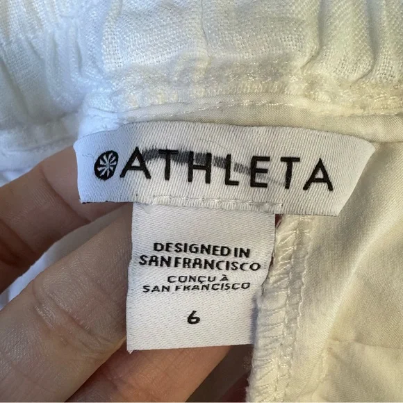Athleta White Linen Shorts - Picture 2 of 5
